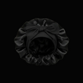 Black satin tie bonnet